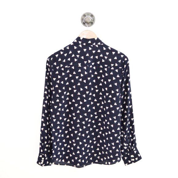 J. Crew Silk Bird Print Blouse #123-513 - Picture 3 of 3